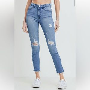 Just Black Denim - High Rise Destructed Skinny